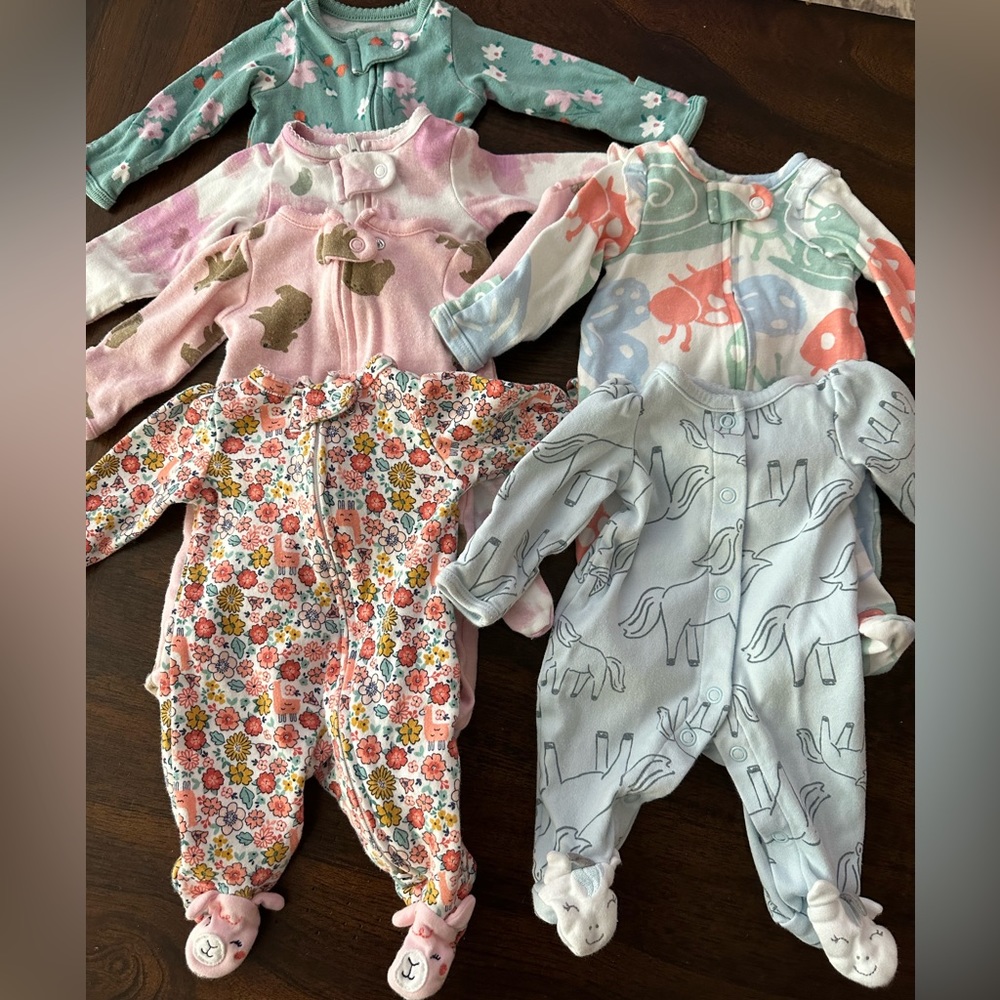 Preemie girls sleepers